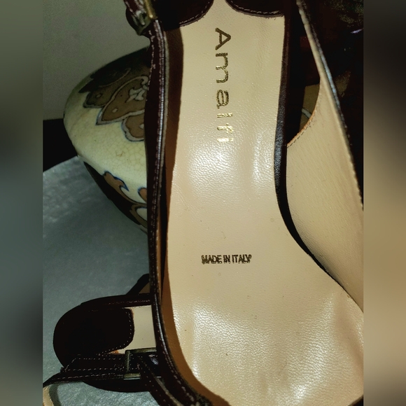 ✨️EUC✨️Amalfi Brown Leather Slingback Kitten Heels, Size 5 1/2M - Picture 5 of 8